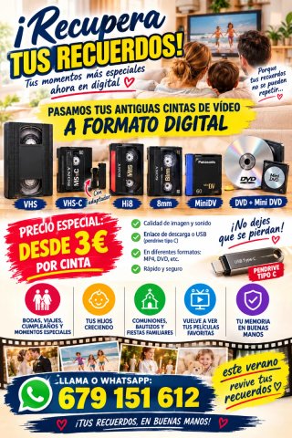 Digitalización de Cintas VHS y Cámara a USB