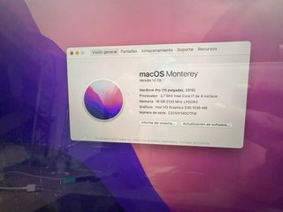 MacBook Pro 15” 2016 i7 / 16 GB RAM