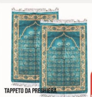 Tappeto da preghiera teal e oro made in turkey nv