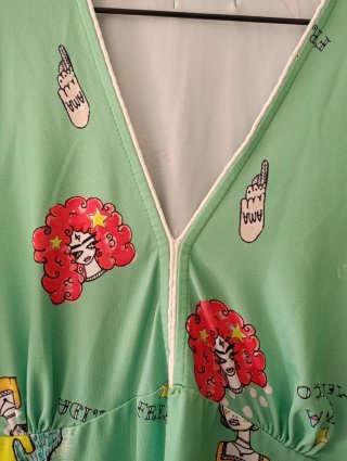 Vestido Largo Estampado Aire Retro