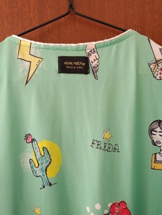 Vestido Largo Estampado Aire Retro