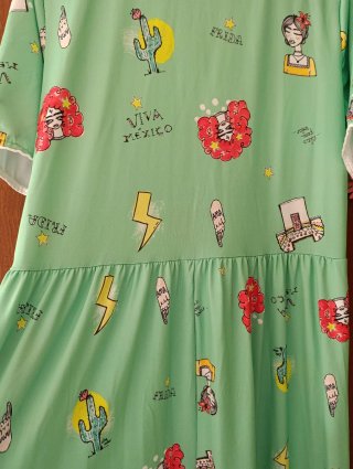 Vestido Largo Estampado Aire Retro