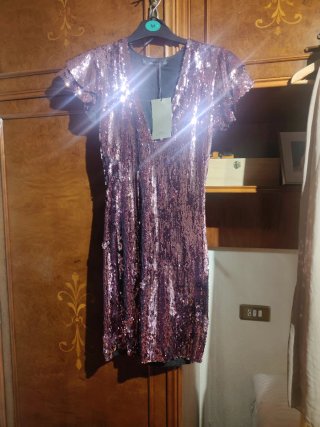 Vestido de Lentejuelas Rosa Zara