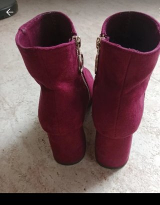 Botines mujer burdeos con cremallera