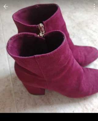 Botines mujer burdeos con cremallera