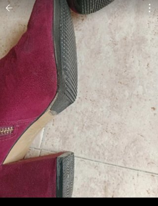 Botines mujer burdeos con cremallera