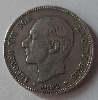 2 Pesetas Plata Alfonso XII 1882 MS