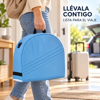 Cuna portátil plegable azul con mosquitera nueva