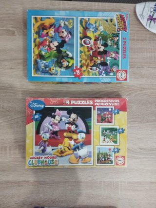 Lote de 2 Cajas de Puzzles Mickey Mouse