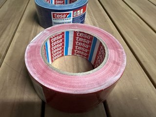 2 Cintas de tejido Gaffer azul y rojo 25m x 50 mm