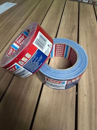 2 Cintas de tejido Gaffer azul y rojo 25m x 50 mm