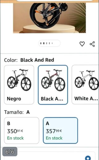 Bicicleta Plegable Negra y Roja