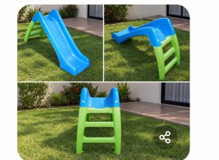 Tobogán infantil azul y verde