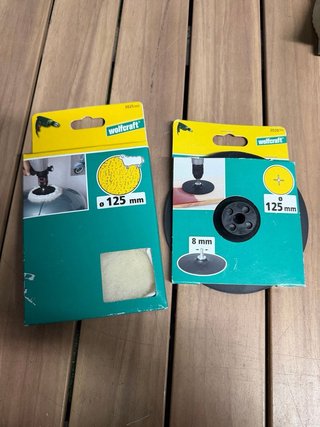 Conjunto de Plato abrasivo y boina de pulir 125 mm