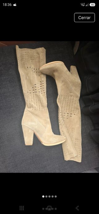 Botas altas italianas beige