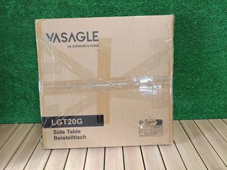 VASAGLE Mesa Auxiliar Redonda, de Cristal, 60 cm
