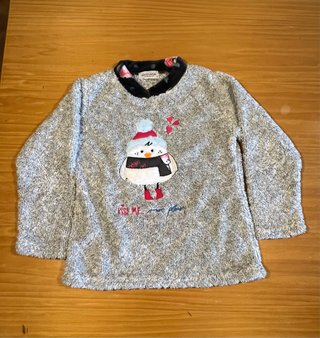 Pijama niña Massana gris con muñeco de nieve