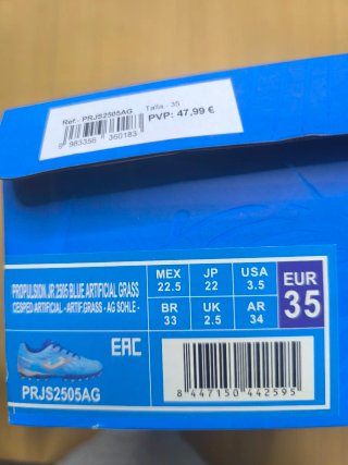 Botas de fútbol Joma Propuls azules talla 35