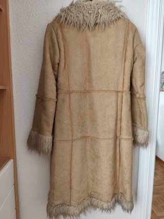 Abrigo de Pelo Beige Talla 40