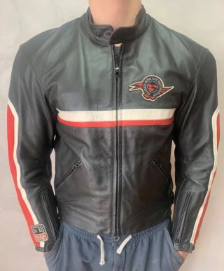 Chaqueta de piel moto Axo Classic Bike