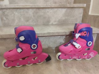 Patines ajustables rosas Decathlon T. 30-32