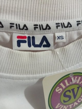 Sudadera Vintage Fila Blanca Talla XS