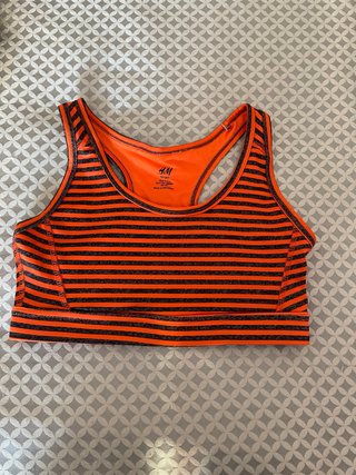 Sujetador deportivo H&M naranja rayas Talla S