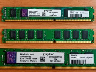 2x Kingston 4GB DDR3 1333 MHz RAM