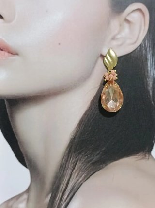 Pendientes largos fiesta oro rosa earrings woman