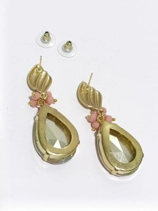 Pendientes largos fiesta oro rosa earrings woman