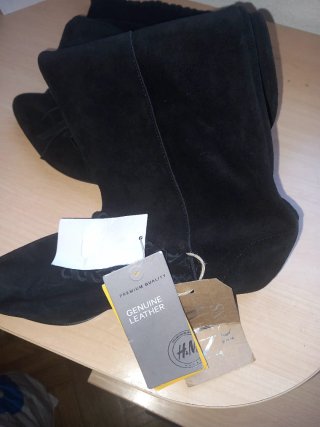 Botas H&M Piel Mujer Negras