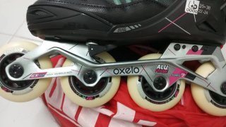 PACK — 1 par de patines Oxelo Fit 5 + protecciones