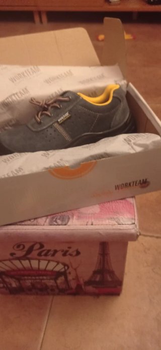 Zapatos Workteam Talla 44 Gris/Amarillo