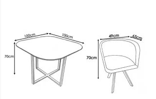Mesa de Comedor con 4 Sillas