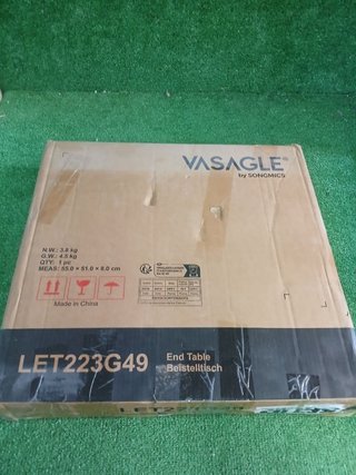 Mesa auxiliar VASAGLE redonda gris