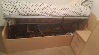 Canape Cama Individual Madera y Metal con colchon