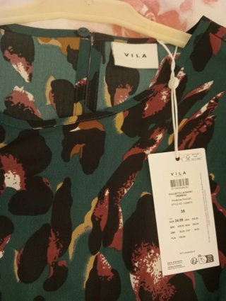 Vestido Corto Estampado Vila Talla M