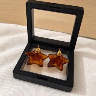 Pendientes estrella resina y cristal