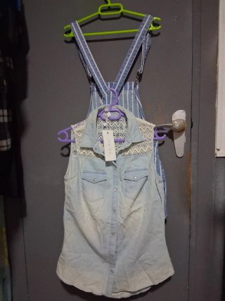 Mono corto juvenil rayas Y camisa sin mangas Tela