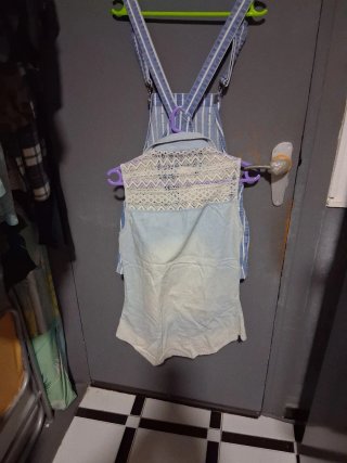 Mono corto juvenil rayas Y camisa sin mangas Tela