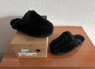 Pantuflas zapatillas de casa de pelo negras suaves