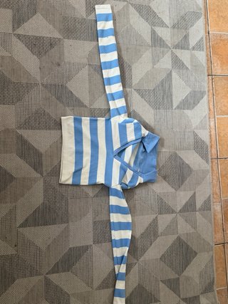 jersey de punto de rayas azul y blanco