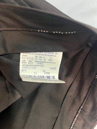 Traje Hugo Boss Marrón Oscuro Rayas Talla 46