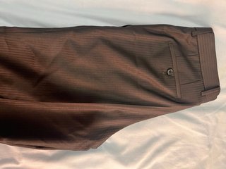 Traje Hugo Boss Marrón Oscuro Rayas Talla 46