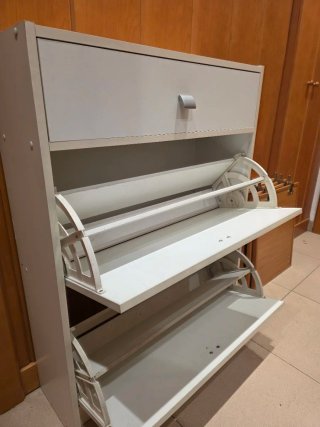 Zapatero Blanco de Madera