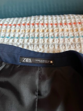 Conjunto chaqueta y pantalon de traje azul Zara