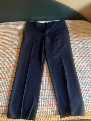 Conjunto chaqueta y pantalon de traje azul Zara