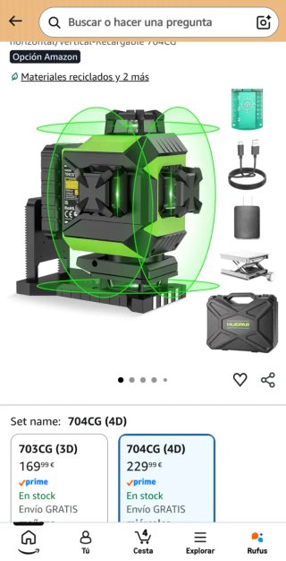 Nivel Láser 4D Huepar 704CG