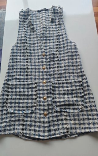 Vestido tipo peto Zara de cuadros