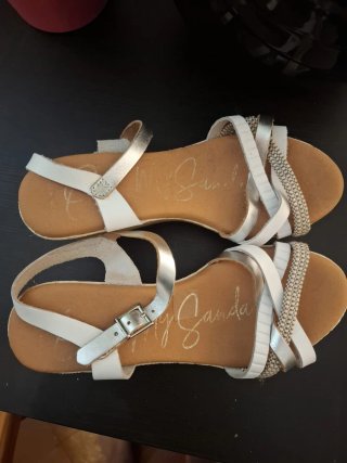 Sandalias de Tira Blanca con Plataforma